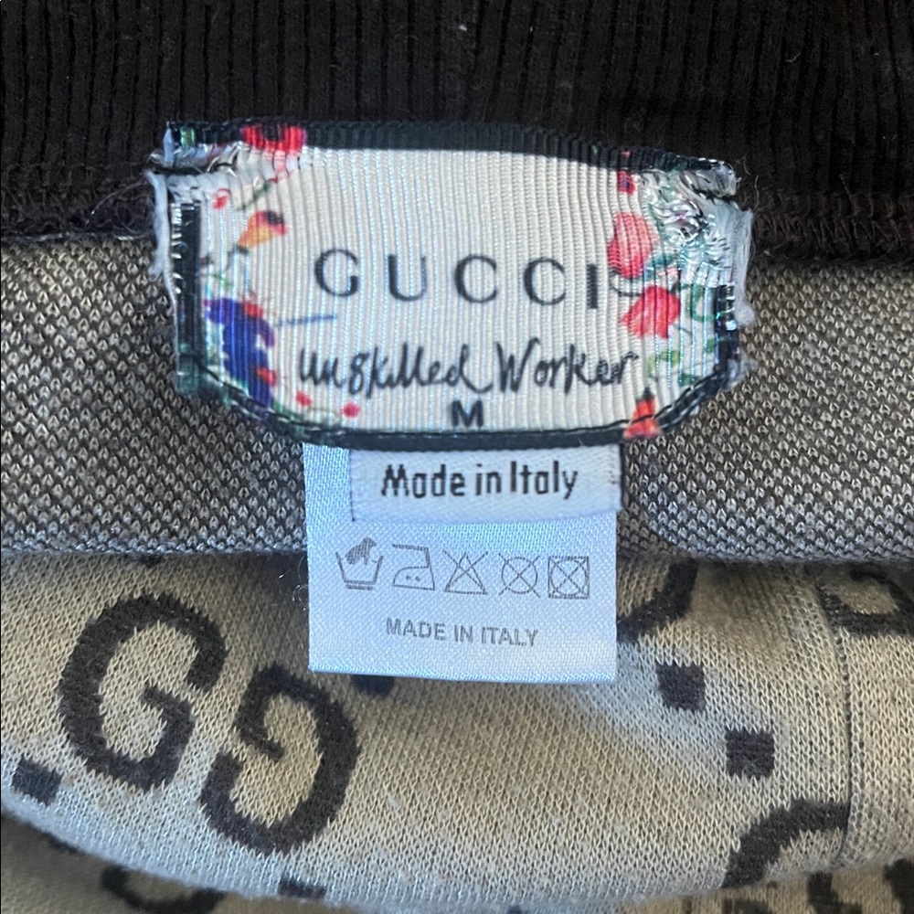 Gucci Unskilled Worker Embroidered Logo Print Shorts - Picture 6 of 8
